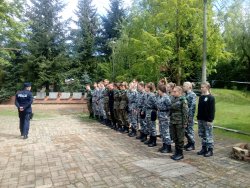 obóz w Kiekrzu - kadeci podczas musztry