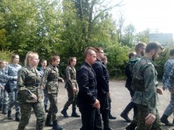 obóz w Kiekrzu - kadeci podczas musztry 1
