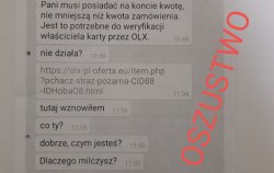 screen przykładowej rozmowy z oszustem